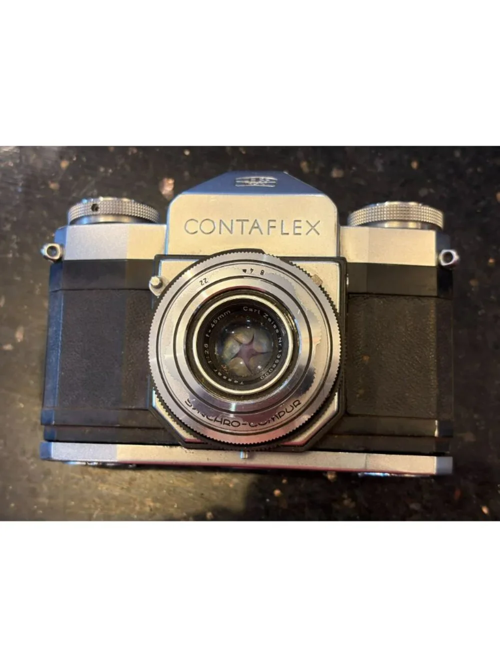 Vintage ZEISS Ikon Contaflex Camera Carl Zeiss Germany in case UNTESTED 4 PARTS